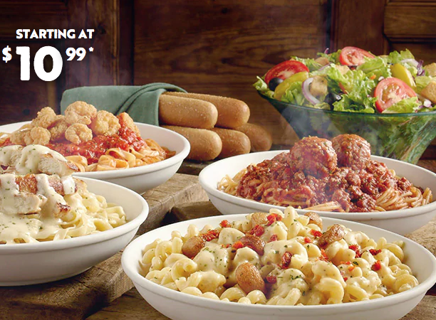 Olive Garden: Never Ending Pasta Bowl Meal - Only $10.99 | FreebieShark.com