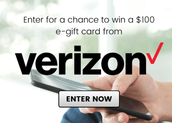 Verizon 100 Gift Card Sweepstakes 5 Winners Freebieshark Com