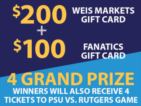 Weis & Fanatics Sweepstakes (Select States - 12 Winners ...