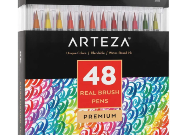 Premium Arteza Unique/ Blendable/ 48 Real Brush Pens Water-Based Ink