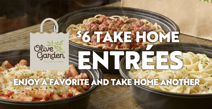 Olive Garden: Buy 1 Entree, Get 1 to Take Home For Only $6