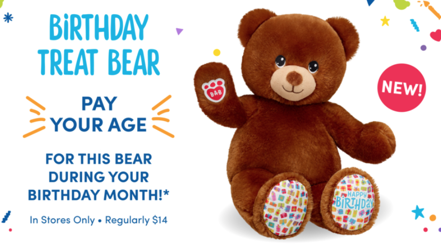 Build-A-Bear: Pay Your Age For Birthday Bear During Birthday Month