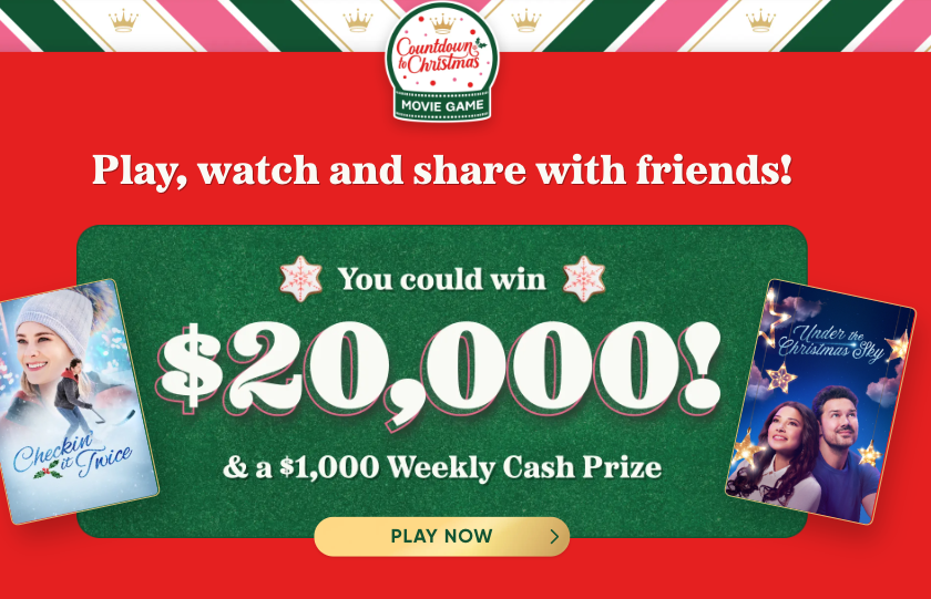 Hallmark Channel 'Countdown to Christmas' Game Sweepstakes (12 Winners